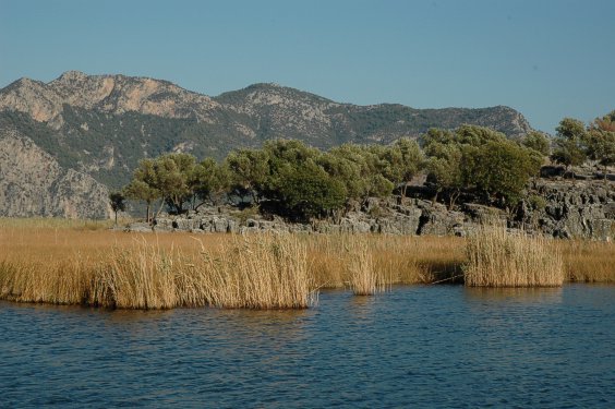 Ausblick vom Boot auf dem Nachhauseweg vom Baden.